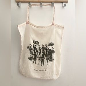 ISABEL MARANT illustrated cartoon speech bubble shopping tote material